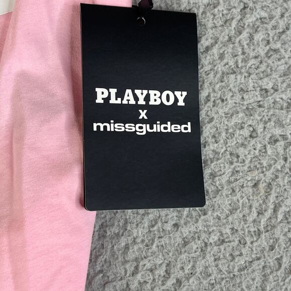 Playboy x Missguided Bodysuit Womens Medium Pink Logo Streetwear - Picture 4 of 13